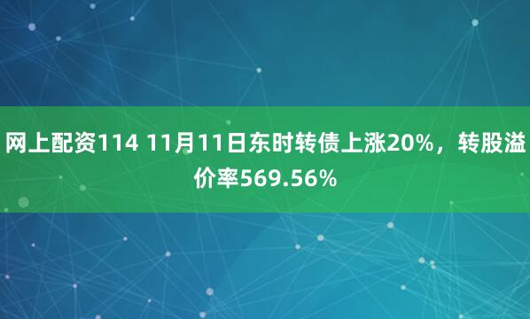 网上配资114 11月11日东时转债上涨20%，转股溢价率569.56%